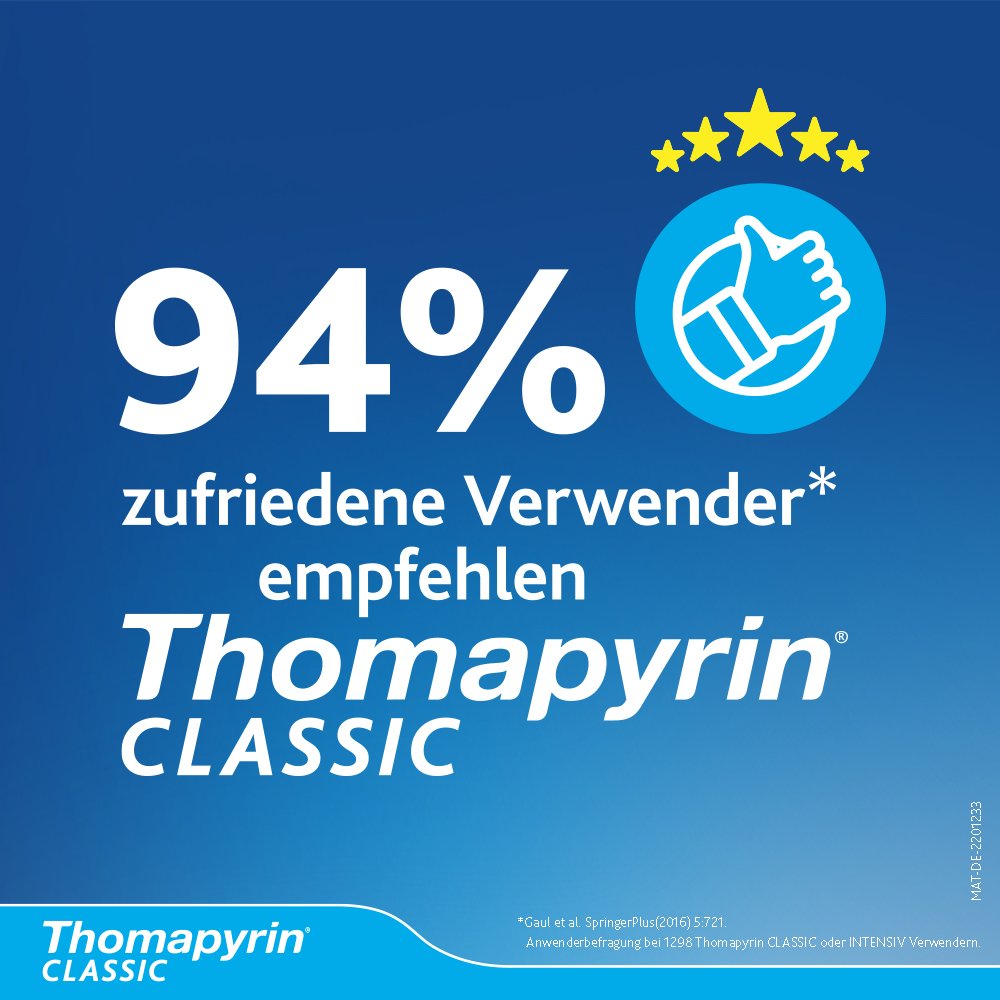 THOMAPYRIN CLASSIC Schmerztabletten - Bei Kopfschmerzen oder Migräne