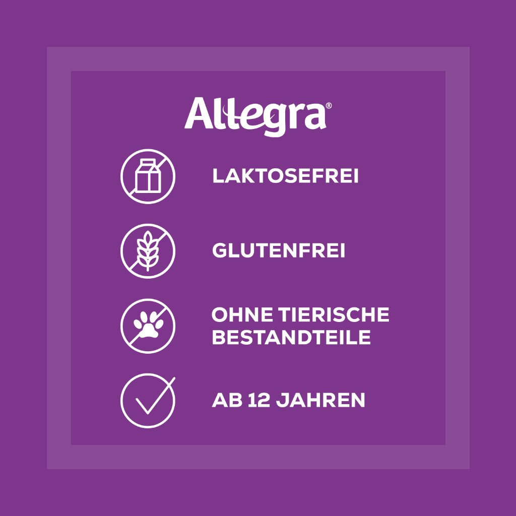 ALLEGRA Allergietabletten - lindert wirksam allergisch bedingte Symptome wie Niesen, tränende Augen sowie Juckreiz, Rötung und Quaddelbildung