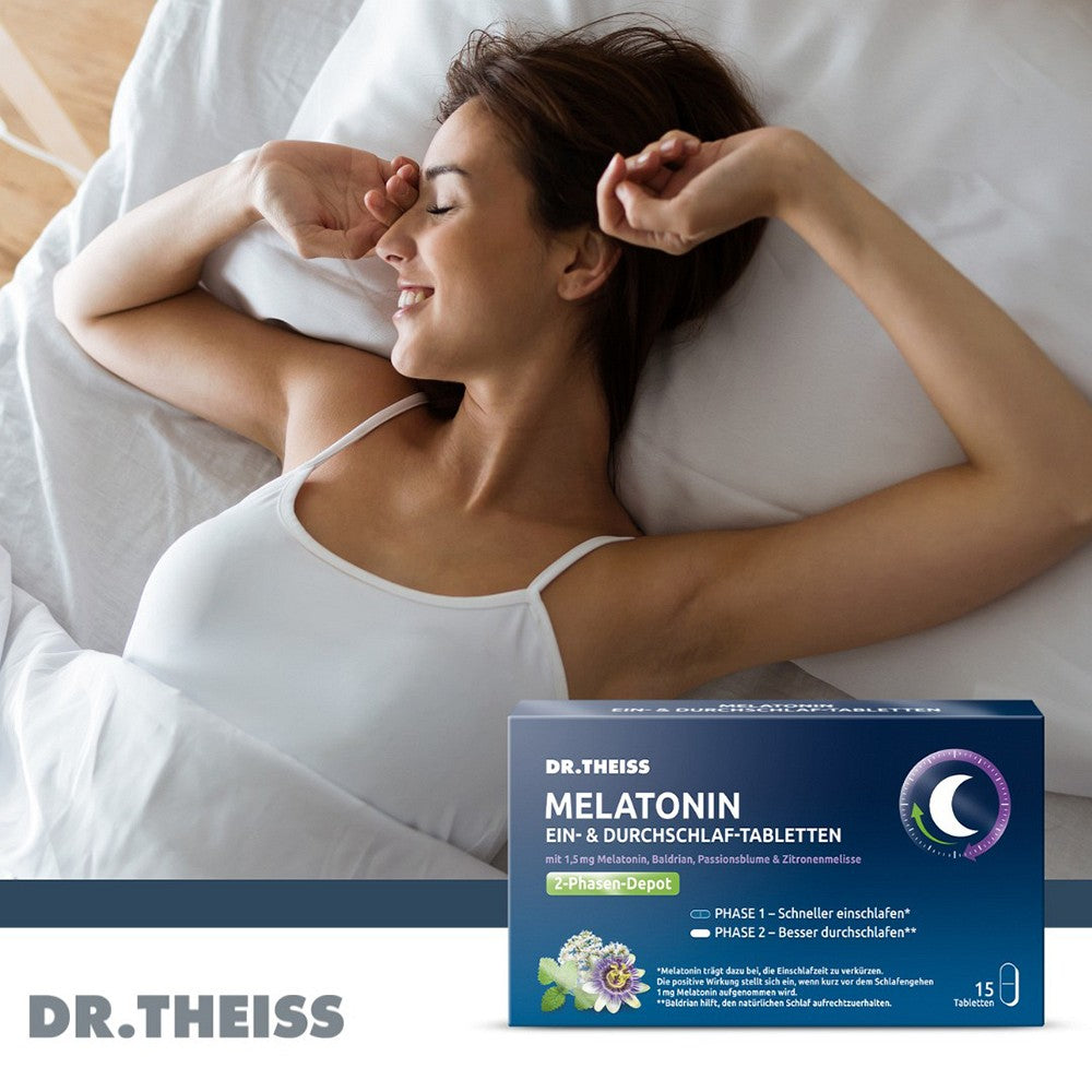 DR. THEISS Melatonin Ein- & Durchschlaf-Tabletten – mit Melatonin & Baldrian