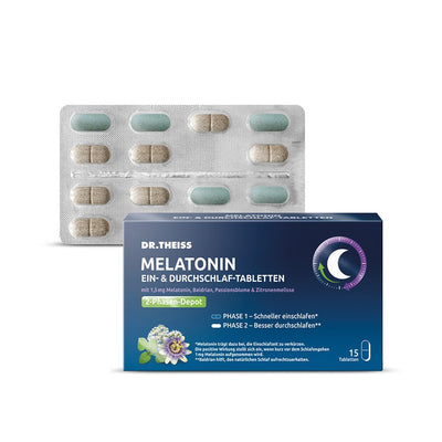 DR. THEISS Melatonin Ein- & Durchschlaf-Tabletten – mit Melatonin & Baldrian