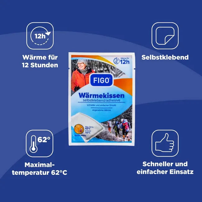 FIGO Wärmekissen Wärmepflaster 12h selbstklebend - nicht auf die Haut kleben